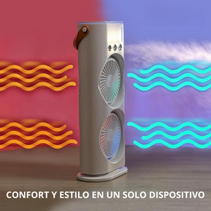 BreezeMist 2.0 - Ventilador Humidificador Doble con RGB